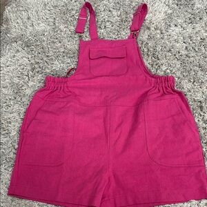 Pink Overalls with Front pocket- Pink Lily